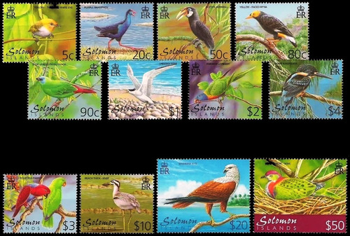 Fauna - Pájaros - Islas Salomón 2001 - Serie Mint