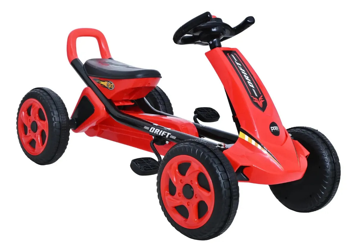 Go Kart De Niños Dodo Kids Rayo Con Llanta Plástico Y Pedales Rojo