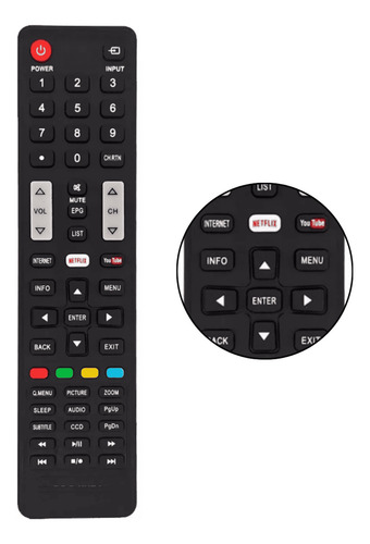 Kit 5 Controle Remoto Compatível Com Smart Tv Semp Toshiba