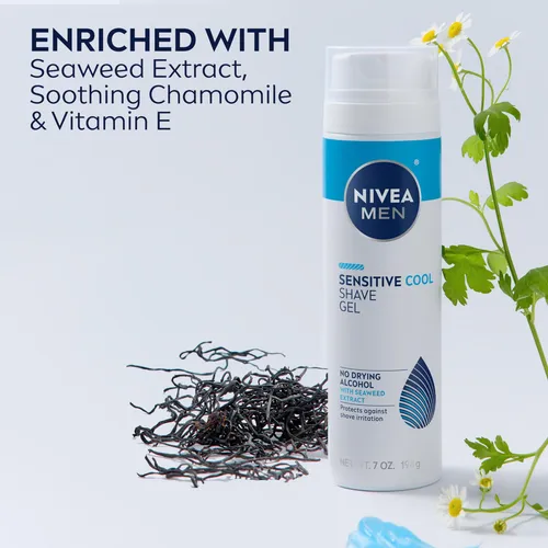 Gel De Afeitar Nivea Men Sensitive Cool Con Algas Marinas, 2