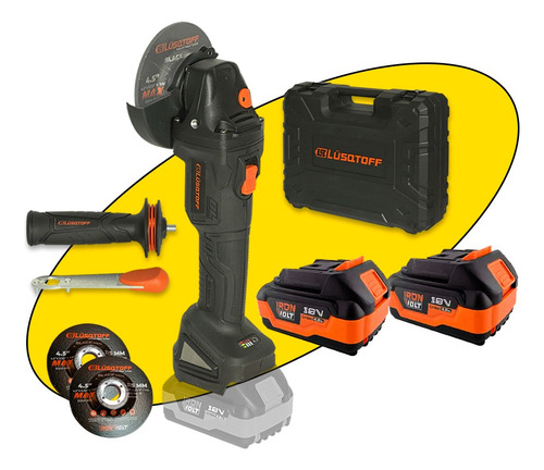 Amoladora Angular Inalambrica Batería 18v 115mlusqtoff