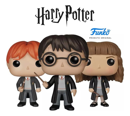 Funko Pop - Harry Potter 01, Ron Weasley 02 E Hermione 03