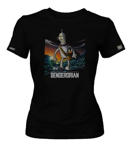 Camiseta The Mandalorian Futurama Bender Star Wars Dama Dbo