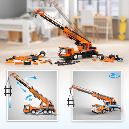 Juego Construcción Grúa Urbana Fichas Armar Carro