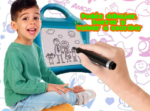 Imagen 4 de 10 de Juguete Pizarra Infantil Magica Magnetica Lapiz Rectangular
