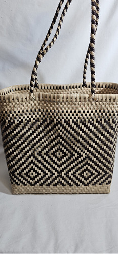 Bolsa Bolsa De Mano Tote Bag Color Beige Y Negro