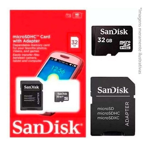 Cartão De Memória Sandisk Micro Sdhc 32gb Classe 4