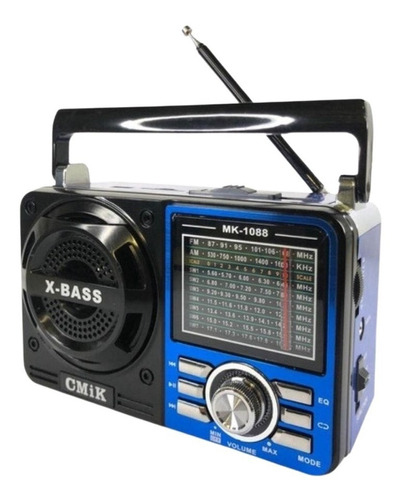 Rádio Vintage Retro Com Usb 1088 Azul- Booglee