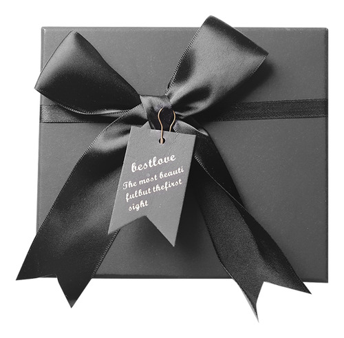 Elegante Caja De Regalo Con Forma De Lazo Negro Para Boda O