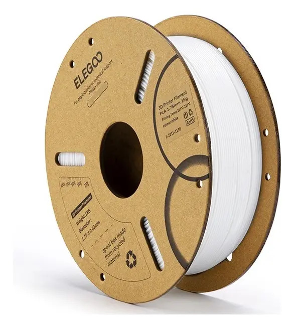 Filamento Elegoo Premium PLA de 1,75 mm, 1 kg, color blanco
