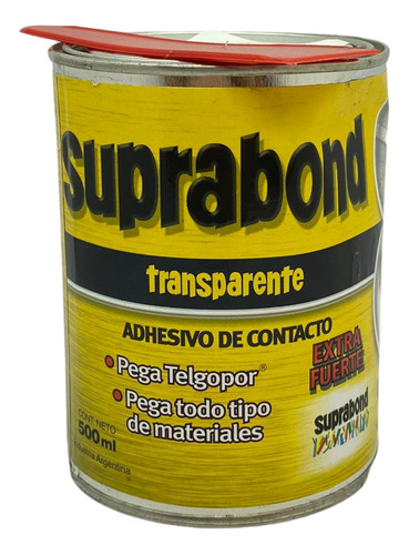 Adhesivo Suprabond Transparente Extra Fuerte En Lata 500ml