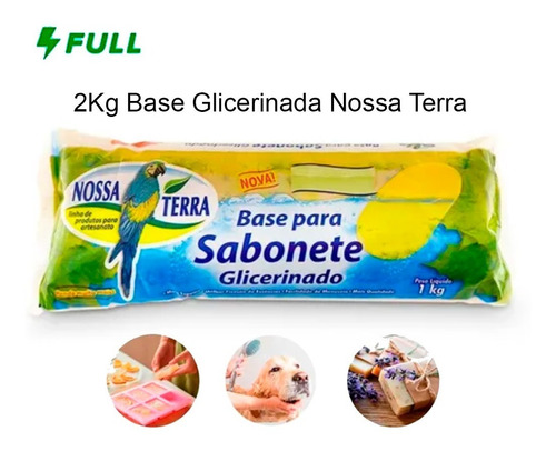 Imagem 2 de 4 de Kit 2kg Base Glicerina Transparente Para Sabonete Rápida