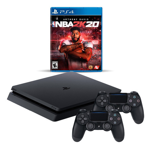 Playstation 4 Slim + Nba 2k20 + 2 Joysticks Macrotec