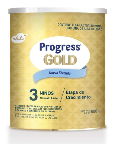 Formula De Crecimiento Progress Alula Gold 3 X 900 Gr