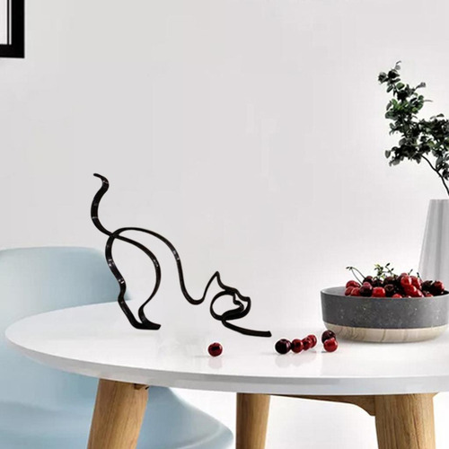 4 Estatuilla De Gato Y Perro Abstracto Escultura De Animal