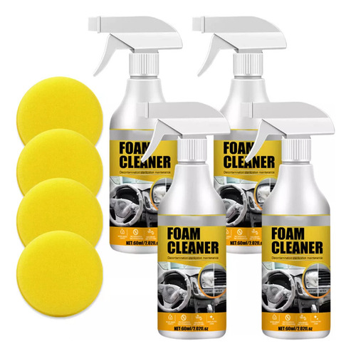 Limpiador De Espuma En Aerosol Para Automóviles, 4 Piezas