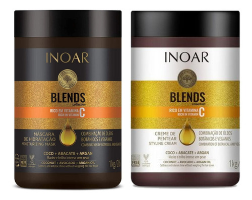 Kit 2 Máscara 1kg - Inoar Blends Vitamina C - Hidratação