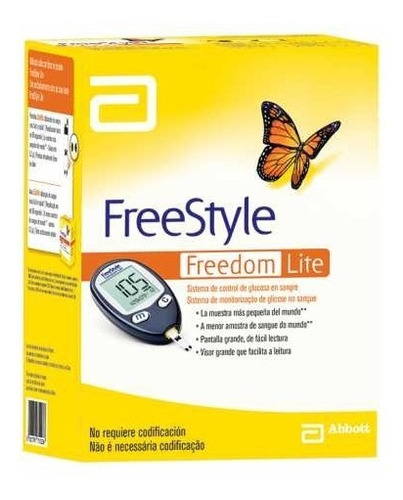 Kit Monitor De Glicemia Freestyle Freedom Lite com 10 Lancetas Preto