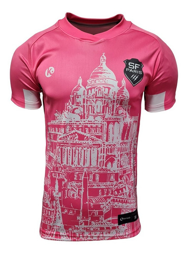 Camiseta Rugby Kapho Stade Francais Paris Pink Top14 Adultos