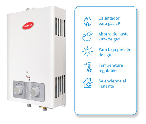 Calentador Instantáneo Enerhit 9 L Para Gas L.p. Blanco Glp