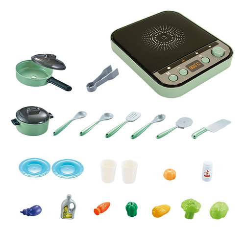 25x Juguetes De Cocina Juego De Accesorios De Cocina Verde Y