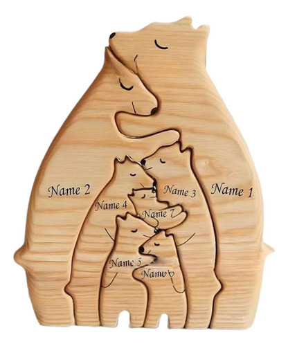 Juego De Rompecabezas De Arte Familiar De Madera Con,