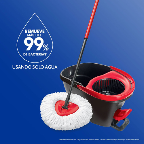 Cubeta Con Pedal Vileda Easy Wring + 2 Repuesto Adicional Negro