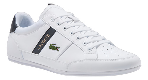 Tenis Lacoste Originales Para Hombre Modelo Chaymon 0722 Blanco Liso 28 Mx