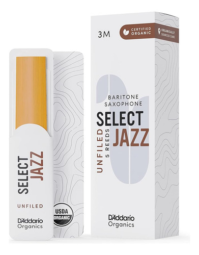 D'addario Organic Select Jazz Unfiled Barítono Saxofón Cañas