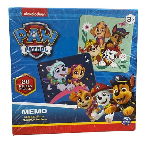 Juego De Memoria Paw Patrol - 20 Tarjetas