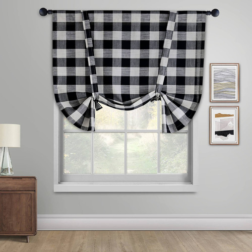 Tie Up Curtain For Kitchen Window Alo Check Adjustable ...