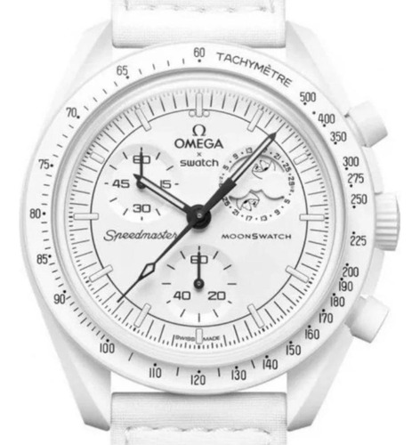 Reloj Swatch Unisex Moonswatch Moonphase Snoopy S3w700o3 Negro Blanco Blanco