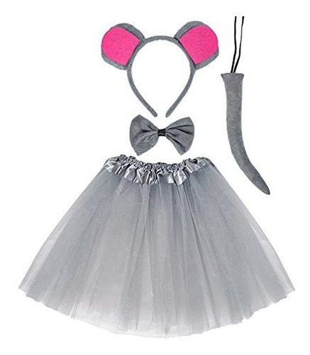 Traje De Ratón Gris Tutu Conjunto De Ratón Para La Ca...