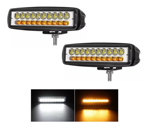 Par Barra Faros Led 60w 20 Led Calidad Premium Blanco Ambar 