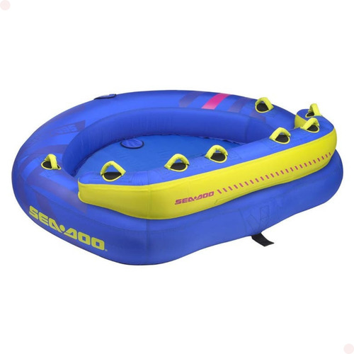 Boia Fechada Rebocável 3 Lugares Sea-doo + Cabo Ski 18m Ntk Cor Azul