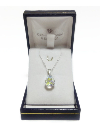 Colgante Joya Cristal De Swarovski, Plata Esterlina Raindrop