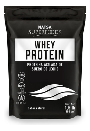 Whey Protein Proteina Wpc, Suero De Leche, 80% Prot 1,5 Lb Sabor Natural