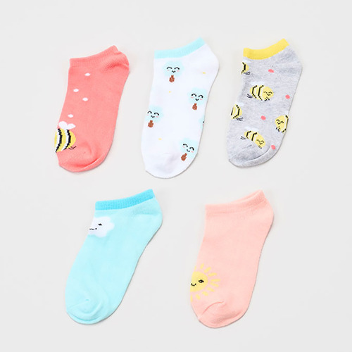 Calcetines Cortos Niña 5 Pack Rosado Corona