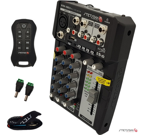 Imagem 3 de 7 de Mesa De Som Usb, Micro Sd, Auxiliar (p2), Fm E Bluetooth Stm1003 Automotivo 12v Multiplayer 3 Canais
