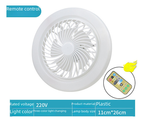 J Ventilador Silencioso C/lámpara De 3 Colores/control