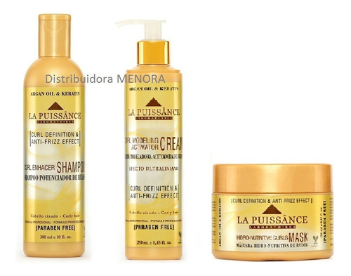 La Puissance Kit Shampoo + Máscara + Crema Moldeadora Rulos