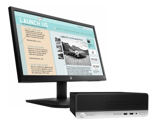 Pc Hp Prodesk 400 G6 I5-9500 8gb 1tb + Monitor E223 W10 Pro