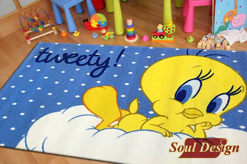 Imagen 1 de 10 de Carpeta Alfombra Tweety 80 X 120 Cm Infantil Soul