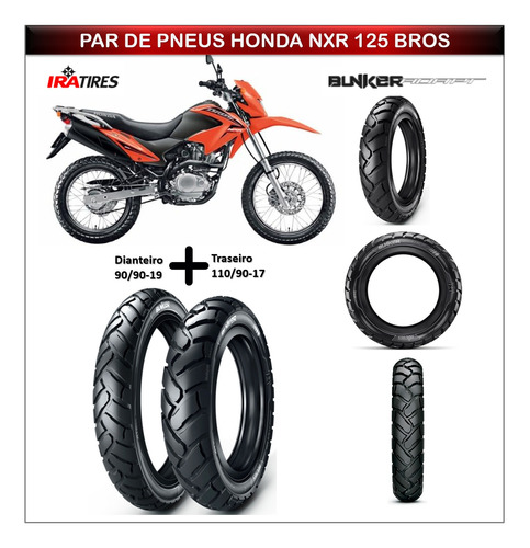 Par Pneu Honda Nxr 125 Bros 125 Dianteiro Traseiro