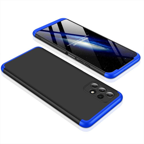 Funda Proteccion 360 Para Samsung Galaxy A54 + Cristal 21d Negro/azul Lisa