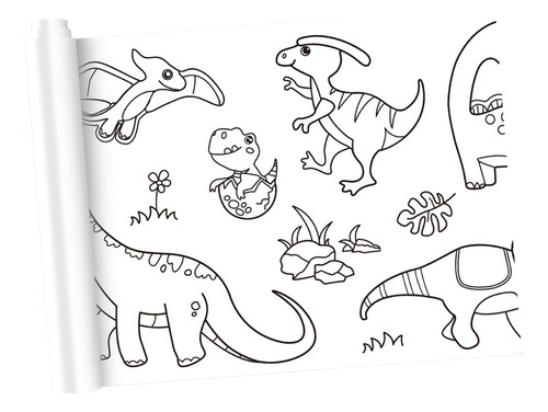 Rollo De Papel De Arte, Pintura Paraíso De Dinosaurios