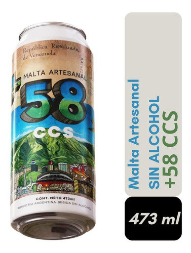 Malta Artesanal +58 Ccs Lata 473ml Sin Alcohol