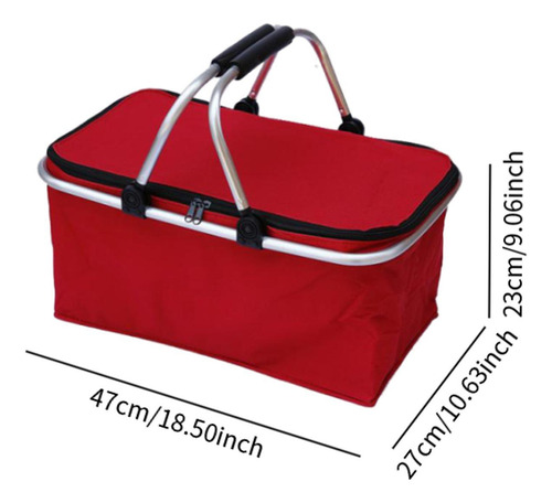 Cesta De Picnic Aislada Cesta De Compras Plegables Rojo