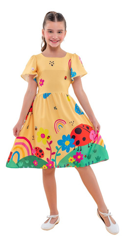 Vestido Infantil Feminino Moda Festa Blogueirinha Colorido