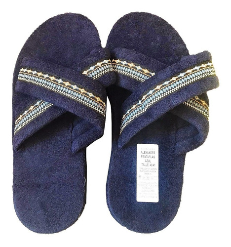 Pantuflas Unisex Azul 100% Algodón En Promo